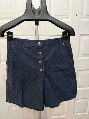 Rafaella Navy Button-Front Skort
